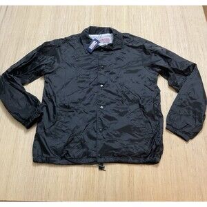 National Patrol Coach Mens Navy Black Nylon Snap Button Jacket Size Medium New